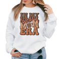 thumbnail image 1 of Retro Distressed In My Football Mom Era Sweatshirt Comfy Sports Mama Game Day White Sweatshirt Adult Large, 1 of 4