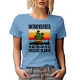 thumbnail image 1 of Retro Distressed Introverted but Willing to Discuss Plants, Plant Lover Introvert, Baby Blue T-Shirt, Medium, 1 of 5