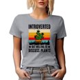 thumbnail image 1 of Retro Distressed Introverted but Willing to Discuss Plants, Plant Lover Introvert, Heather Grey T-Shirt, 2XL, 1 of 5