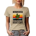 thumbnail image 1 of Retro Distressed Introverted but Willing to Discuss Plants, Plant Lover Introvert, Tan T-Shirt, XL, 1 of 5