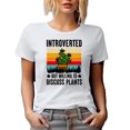 thumbnail image 1 of Retro Distressed Introverted but Willing to Discuss Plants, Plant Lover Introvert, White T-Shirt, Small, 1 of 5