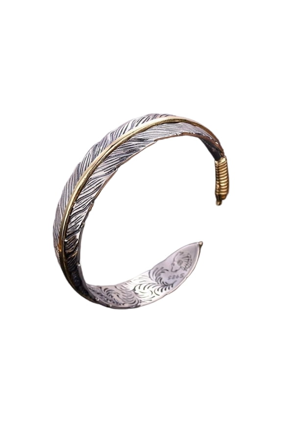 Retro Distressed Shaped Cuff Bangle Adjustable Bracelet For Couples