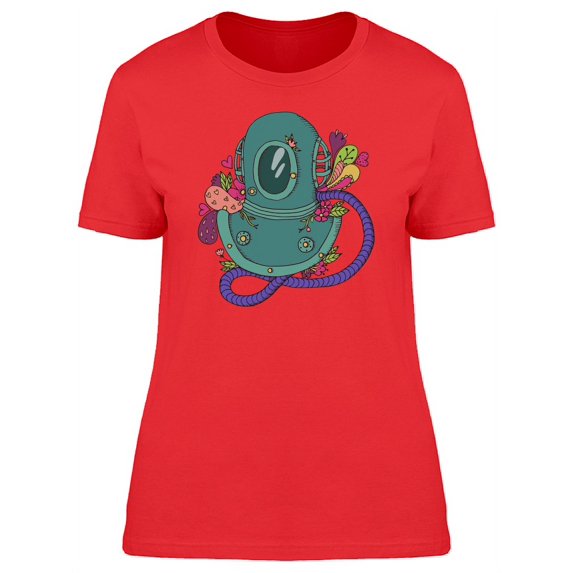 Retro Diving Helmet Colorful Tee Women's -Image by Shutterstock