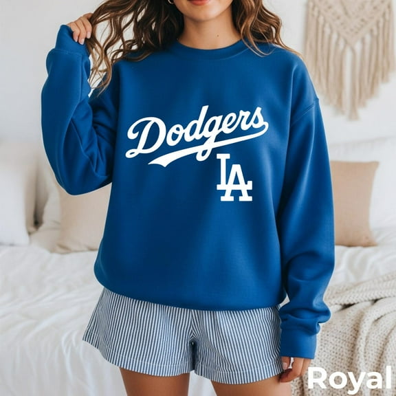 Retro Dodgers Crewneck Sweatshirt, LA Baseball Pullover, Gameday Fan Gift