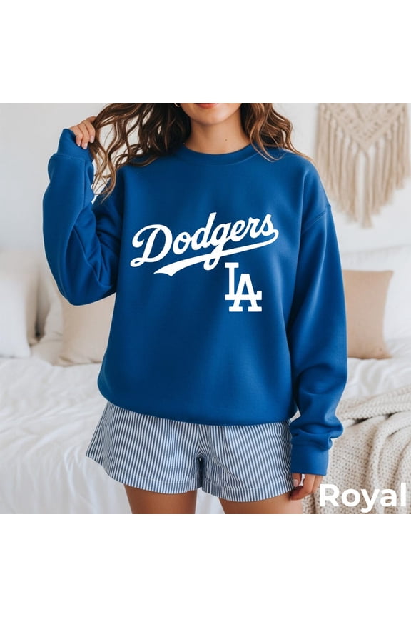 Retro Dodgers Crewneck Sweatshirt, LA Baseball Pullover, Gameday Fan Gift