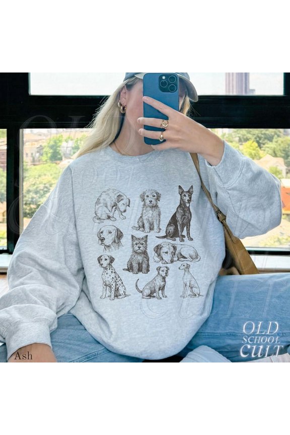 Retro Dog Sweatshirt, Vintage 90s Dog Graphic Crewneck, Cute Pet Lover Gift, Retro Dog Sweater, Winter Pullover