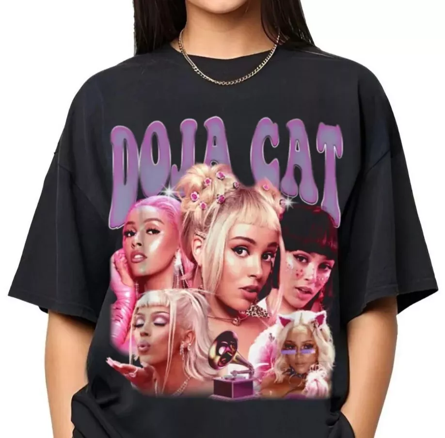 Retro Doja Cat Shirt, 90S Rapper Fan Gift, Doja Cat Singer,Black Color ...