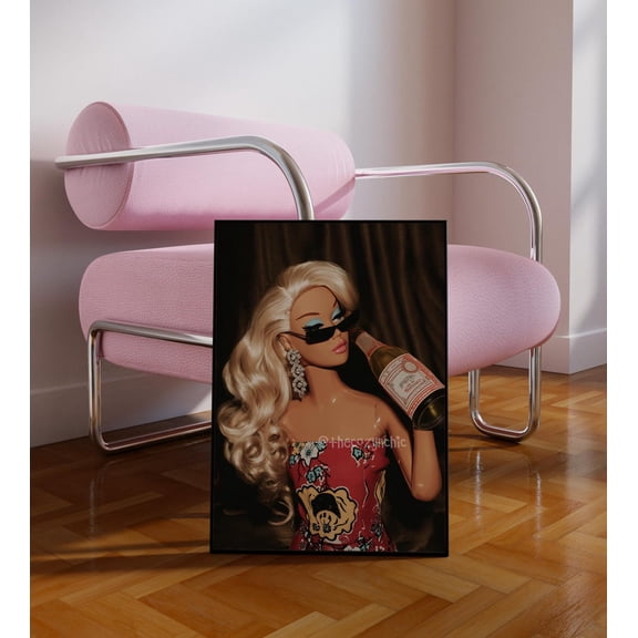 Retro Doll Poster, Vintage Girly Room Decor, Unframed Paper Poster 8x10in