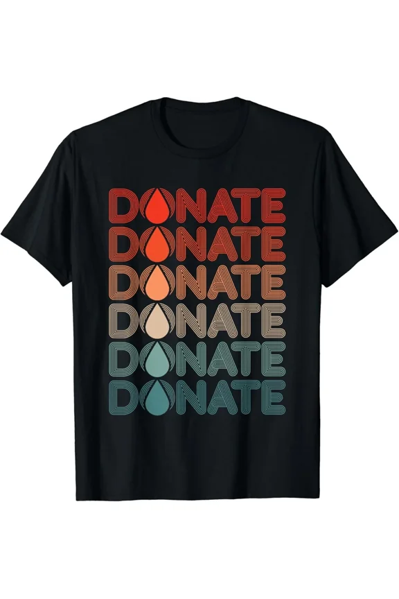 Retro Donate Blood Drop Vintage Healthcare Medical Volunteer Unisex T-Shirt, S-5XL