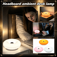 thumbnail image 1 of Retro Donut‑Shaped Rechargeable Lamp, 2‑in‑1 Cordless Table & Wall‑Mount Touch Dimmable Ambient Light for Funky Aesthetic Bedroom Dorm Room Decor(Orange#2), 1 of 6