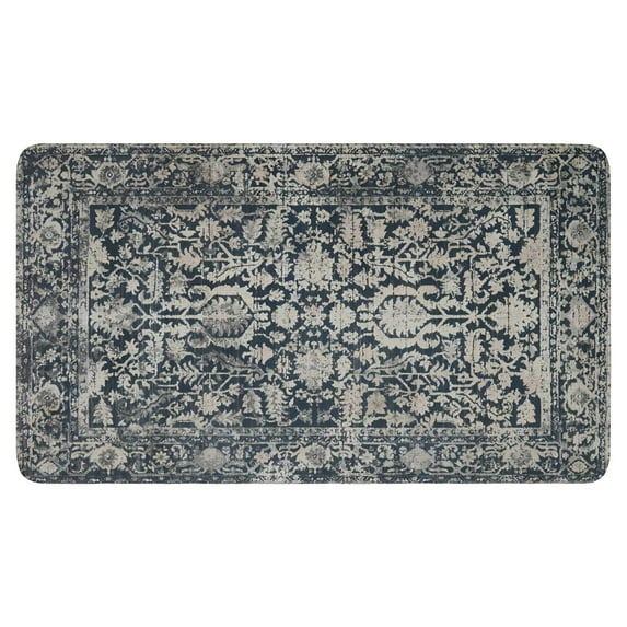 Retro Door Mat, 17 X 30 Inch Boho Black and White Welcome Doormat Decorative Home Floor Mat, Non Slip Rubber Back and Strong Water Absorption for Outdoor Indoor Entrance Decor