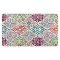 thumbnail image 1 of Retro Door Mat, 17 X 30 Inch Boho Colored Square Pattern (8) Welcome Doormat Decorative Home Floor Mat, Non Slip Rubber Back and Strong Water Absorption for Outdoor Indoor Entrance Decor, 1 of 6