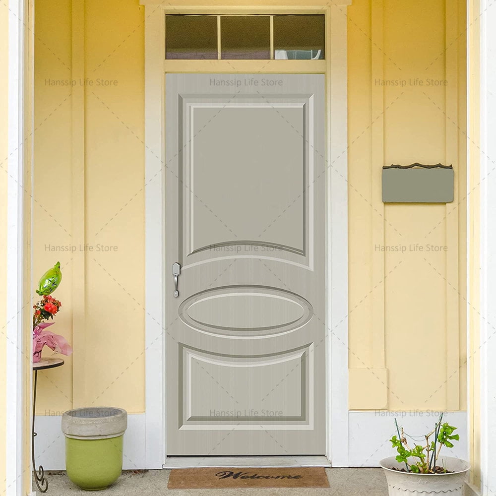 Retro Door Stickers Solid Color Home ration Door Paper PVC Waterproof