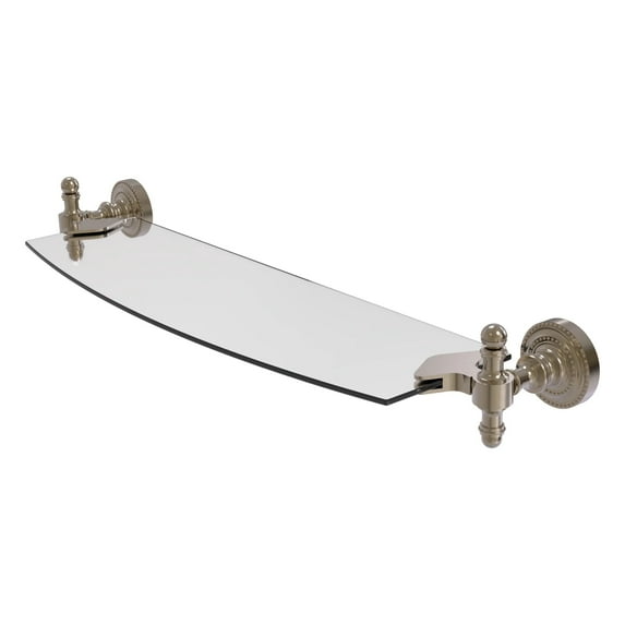 Retro Dot 18-in Glass Shelf in Antique Pewter