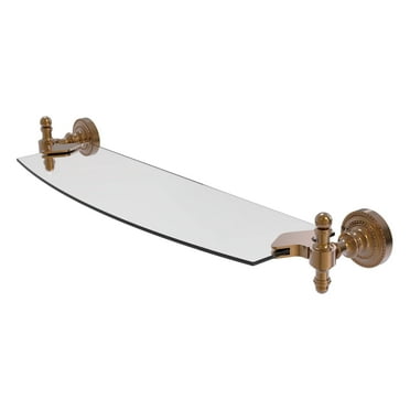 Retro Dot 18-in Glass Shelf in Brushed Bronze