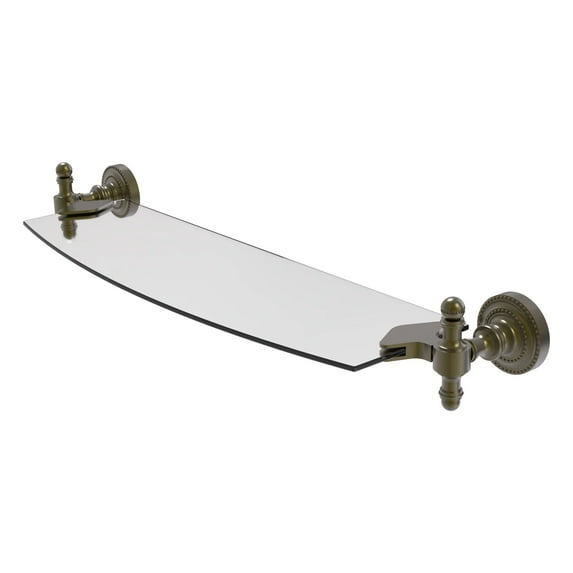 Retro Dot Collection Glass Shelf - Antique Brass / 18 Inch