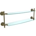 thumbnail image 1 of Retro Dot Collection Two Tiered Glass Shelf - Antique Brass / 24 Inch, 1 of 11
