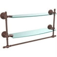thumbnail image 1 of Retro Dot Collection Two Tiered Glass Shelf with Integrated Towel Bar - Antique Copper / 18 Inch, 1 of 2