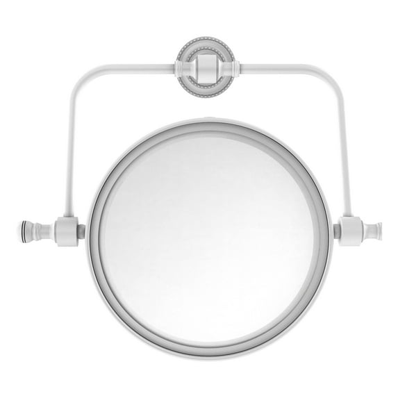Retro Dot Collection Wall Mounted Swivel Make-Up Mirror 8 Inch Diameter with 2X Magnification