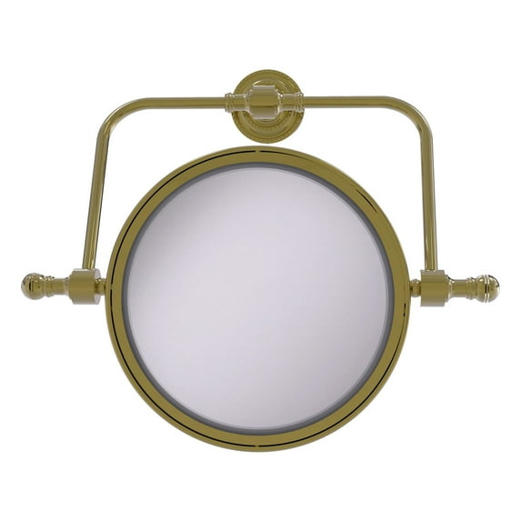 Retro Dot Collection Wall Mounted Swivel Make-Up Mirror 8 Inch Diameter with 2X Magnification