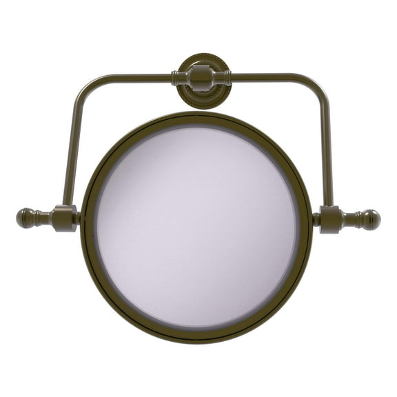 Retro Dot Collection Wall Mounted Swivel Make-Up Mirror 8 Inch Diameter with 3X Magnification