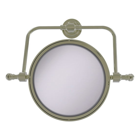 Retro Dot Collection Wall Mounted Swivel Make-Up Mirror 8 Inch Diameter with 4X Magnification