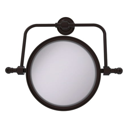 Retro Dot Collection Wall Mounted Swivel Make-Up Mirror 8 Inch Diameter with 4X Magnification