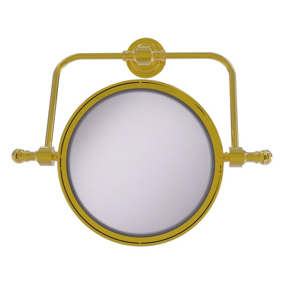 Retro Dot Collection Wall Mounted Swivel Make-Up Mirror 8 Inch Diameter with 5X Magnification