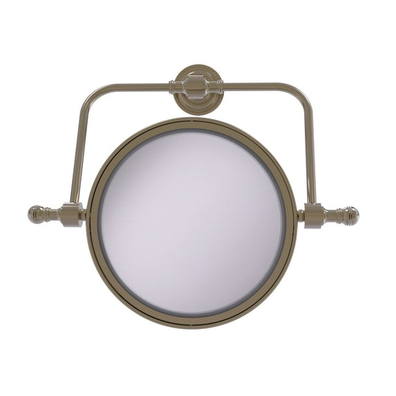 Retro Dot Collection Wall Mounted Swivel Make-Up Mirror 8 Inch Diameter with 5X Magnification