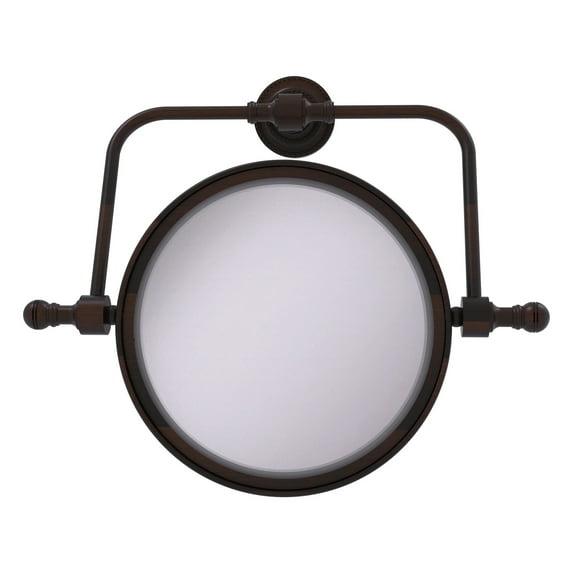 Retro Dot Collection Wall Mounted Swivel Make-Up Mirror 8 Inch Diameter with 5X Magnification