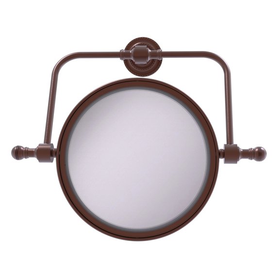 Retro Dot Collection Wall Mounted Swivel Make-Up Mirror 8 Inch Diameter with 5X Magnification