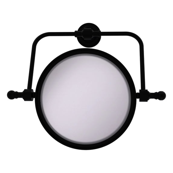 Retro Dot Collection Wall Mounted Swivel Make-Up Mirror 8-in Diameter with 2X Magnification in Matte Black