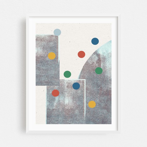Retro Dots Balance - Photography White Framed Wall Art Print 30 x 40 inches