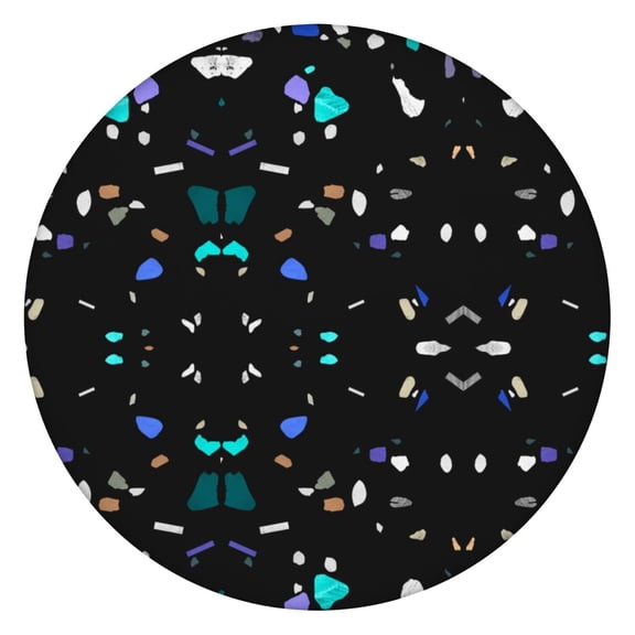 Retro Dots Elastic Table Cover - 100% Waterproof Round Fitted Tablecloth with Windproof Design for Outdoor Use