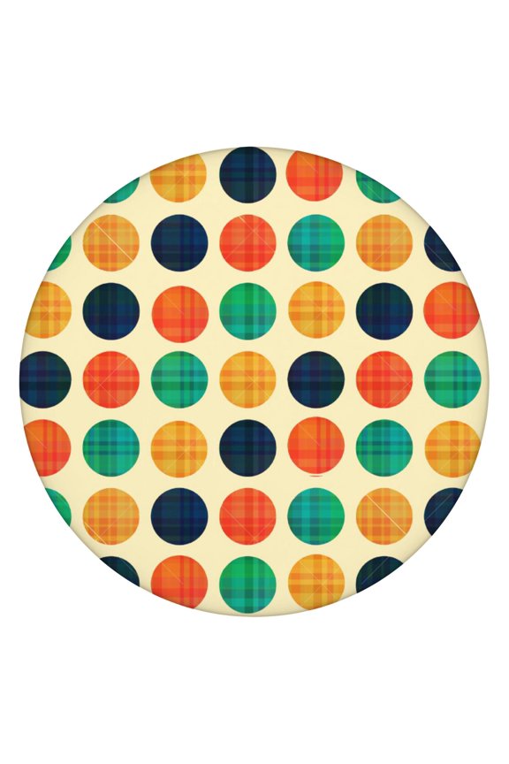 Retro Dots Elastic Table Cover - 100% Waterproof Round Fitted Tablecloth with Windproof Design for Outdoor Use