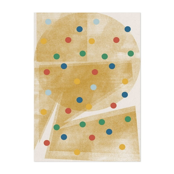 Retro Dots Graphic - Illustration Unframed Wall Art Print 12 x 18 inches