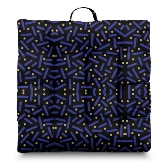 Retro Dots Meditation Pillow&nbsp;– 22x22 Inch Square Cushion, Dutch Velvet, Vintage Red Polka Dots (50s-Inspired Classic Style for Lounge & Yoga)