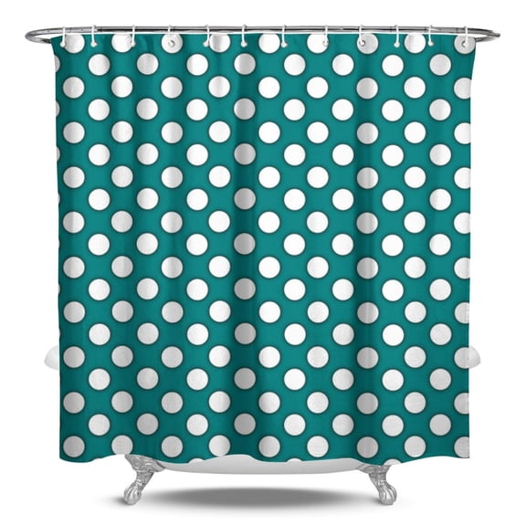 Retro Dots Pattern Waterproof Shower Curtain Fabric Bathroom Shower Curtain with Vintage Polka Dot Aesthetic Classic Black and White Polka Dots Minimalist Colorful Dot Design Machine Washable Hooks In