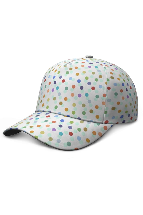 Retro Dots Print Trucker Hat, Washed Unstructured Cap with Quick-Drying, Comfortable Fit, Vintage Polka Texture Adjustable Cap for Summer Beach Jogging and Gift for Adults