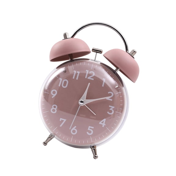 Retro Double Bells Alarm Clock Not Ticking Quiet Large 4Inch Bedsides Clock Perfect For Heavy Sleepers
