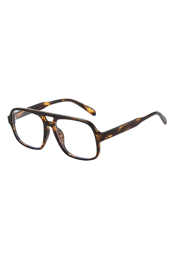 Retro Double Bridge Blue Light Blocking Glasses Unisex Eyewear Fashion Large Frame Shades for Work Daily Outdoor Use