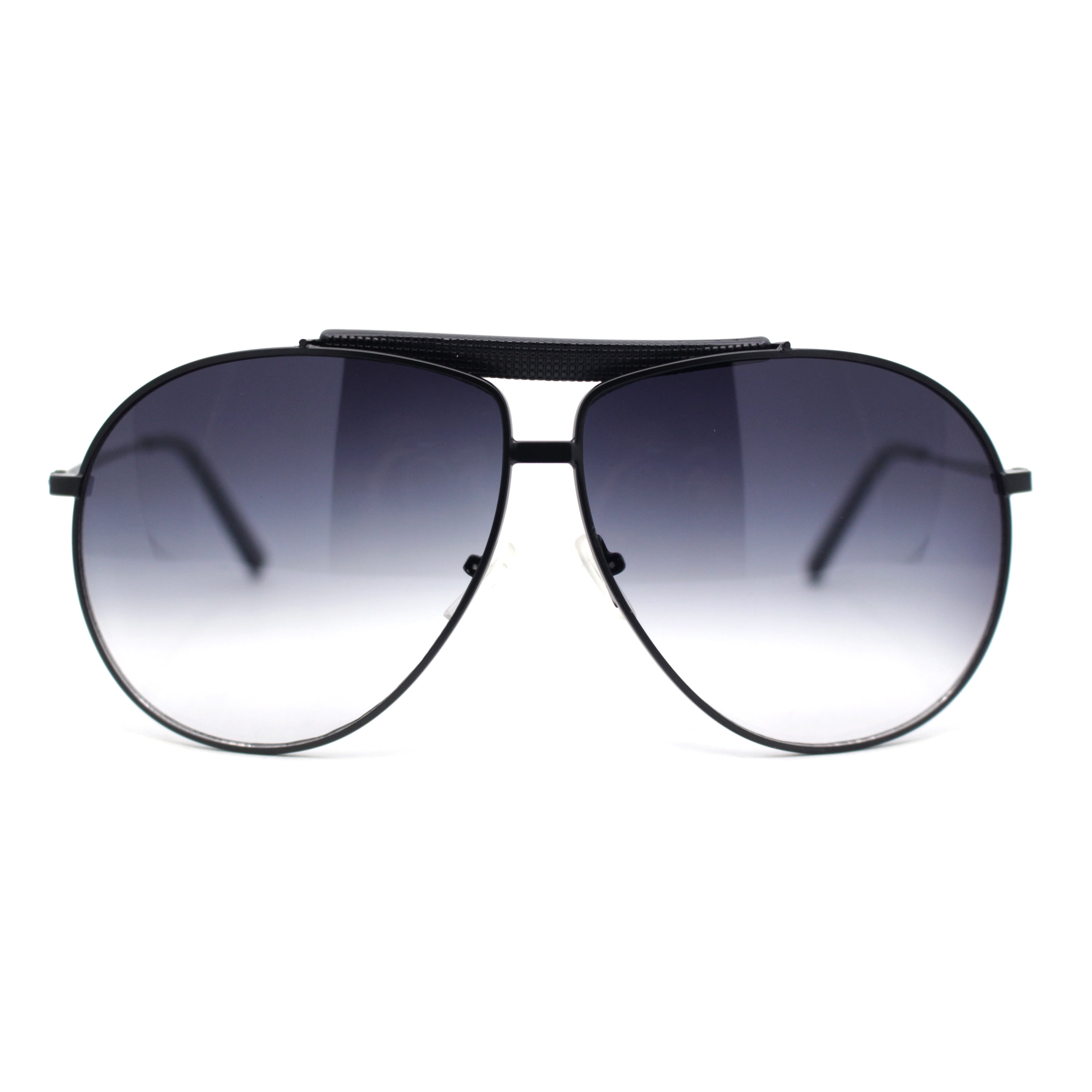 Oversized Double-Bridge Metal-Plastic Frame Aviator Sunglasses Modern Fashion Matte Metal Frame Double Bridge Pantos  main image 4