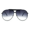 thumbnail image 1 of Retro Double Bridge Oversized Aviator Metal Rim Sunglasses Black - Smoke, 1 of 4
