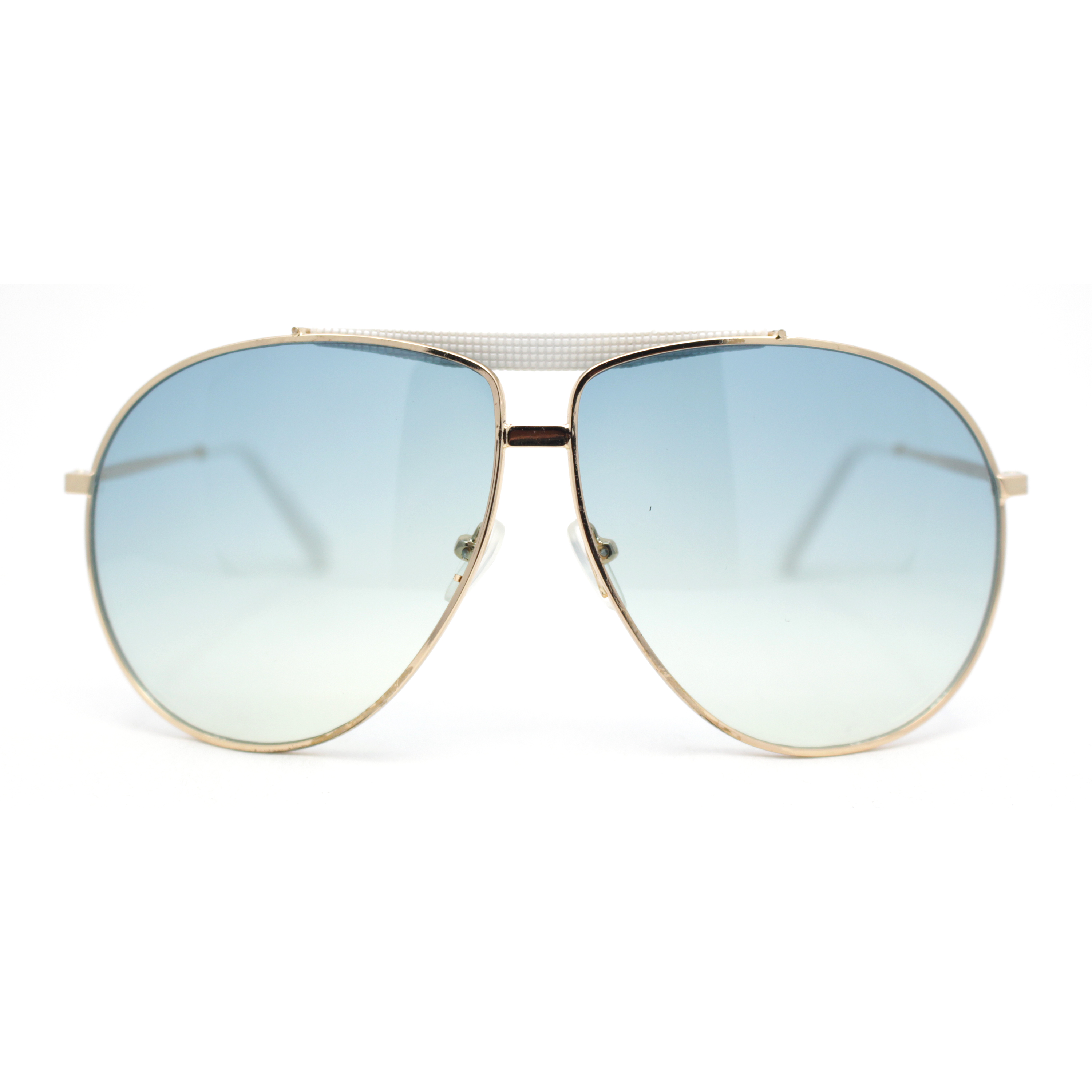 Oversized Flat Top Sunglasses, Retro Chunky Aviator Style with Double Bridge FEISEDY Vintage Aviator Sunglasses Double Bridge Women Men  main image 3
