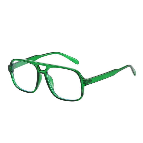 Retro Double Bridge Oversized Blue Light Blocking Glasses Unisex Plastic Fashion Eyewear for Office Home Outdoor Daily Use