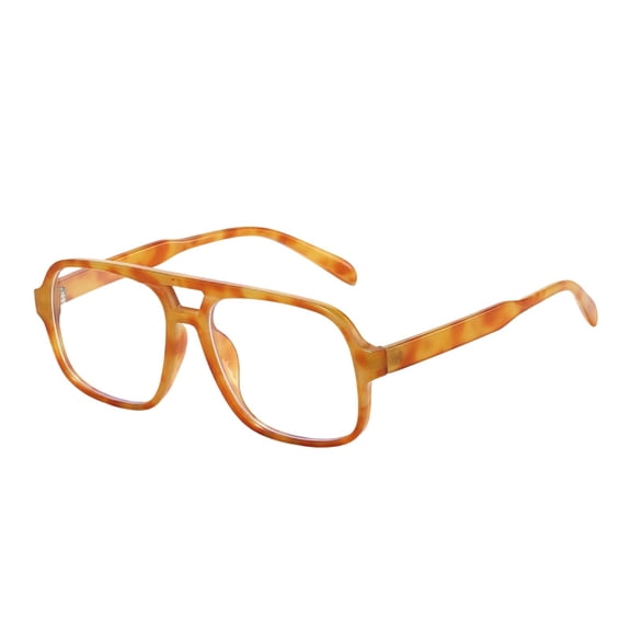 Retro Double Bridge Oversized Blue Light Blocking Glasses Unisex Plastic Fashion Eyewear for Office Home Outdoor Daily Use