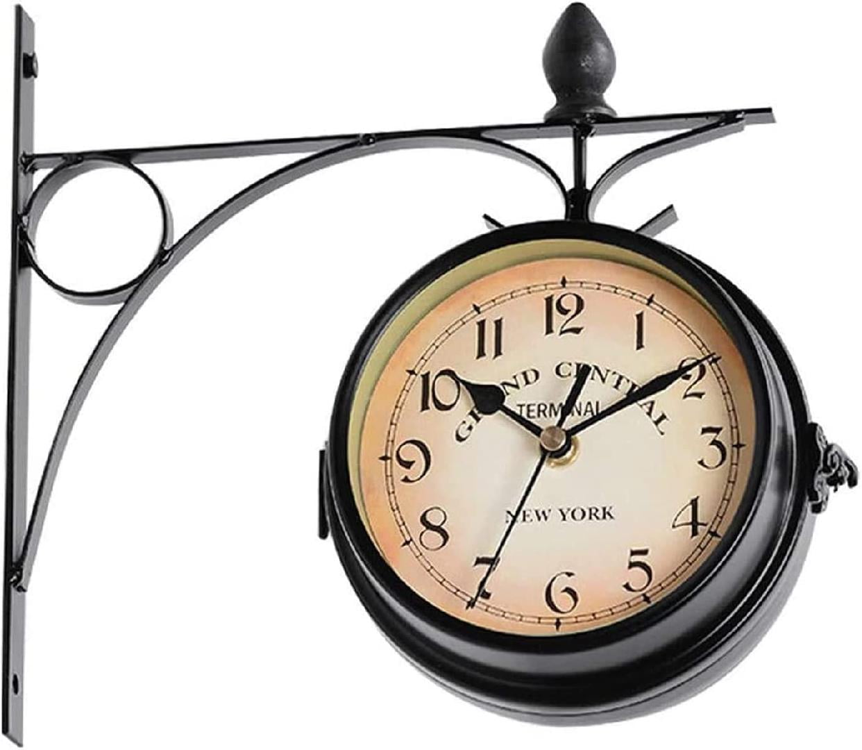 Retro DoubleSided Wall Clock, DoubleSided Wall Clock Station Retro