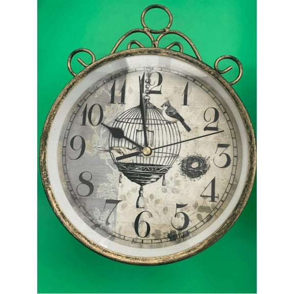 Retro Double-Sided Wall Clock  Silent European Style Metal Clock for Living Room, Office, Home Dcor, and Gifts