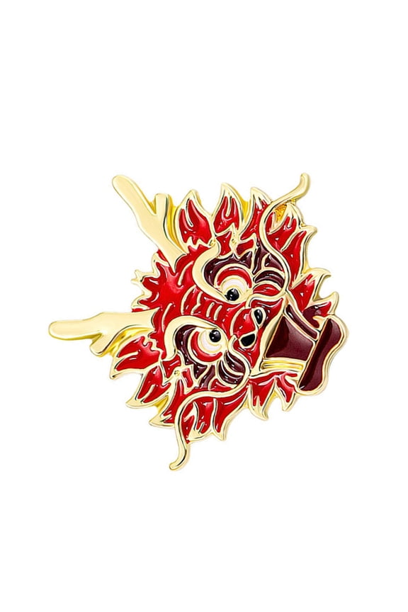 Retro Dragon Theme Brooch Pin 3D Dragon Totem Shape Badge Vintage Jewelry Gift