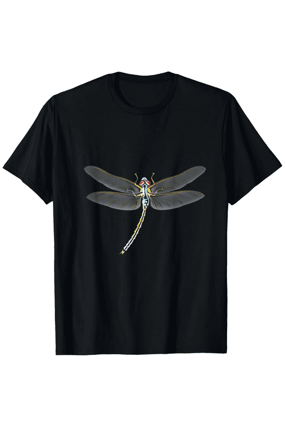 Retro Dragonfly Graphic T-Shirt Artistic Insect Nature Lover Tee Colorful Animal Print Top for Men and Women